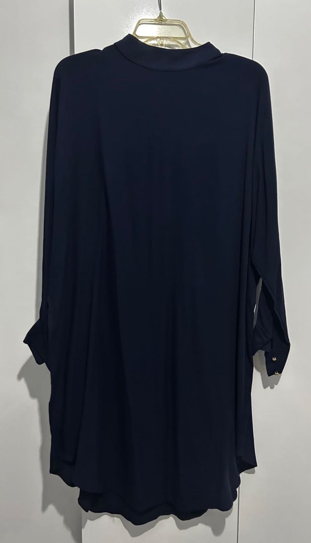 Kadın Lacivert Uzun Kollu Salaş Tunik - Görsel 3