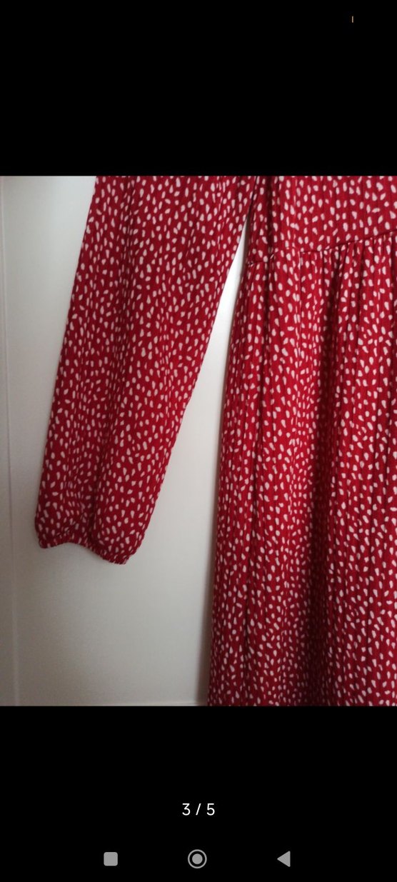 kırmızı v yaka Lcw hamile elbisesi - Görsel 3