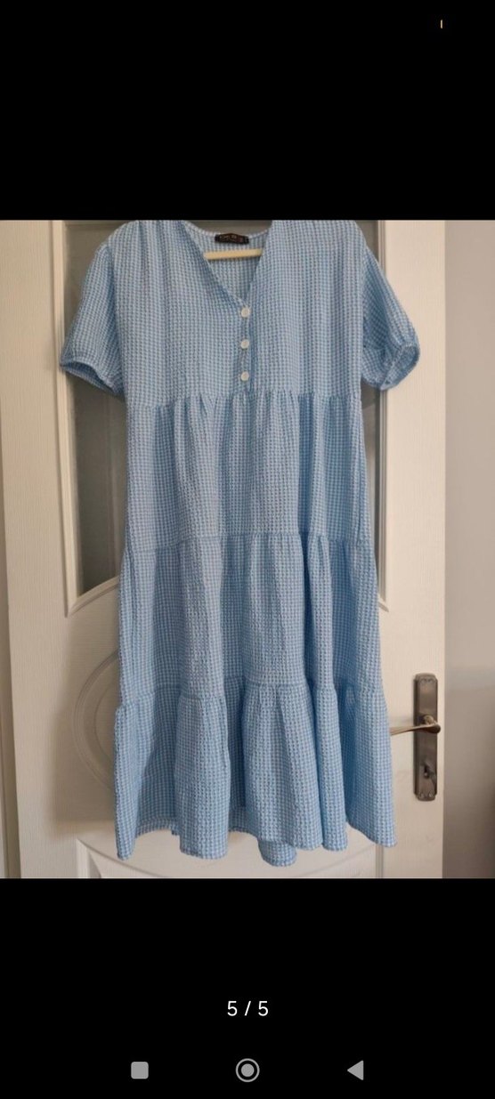 deniz kızı marka pötikare elbise - Görsel 5