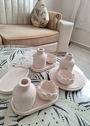 Pastel Beyaz Modern Seramik Set