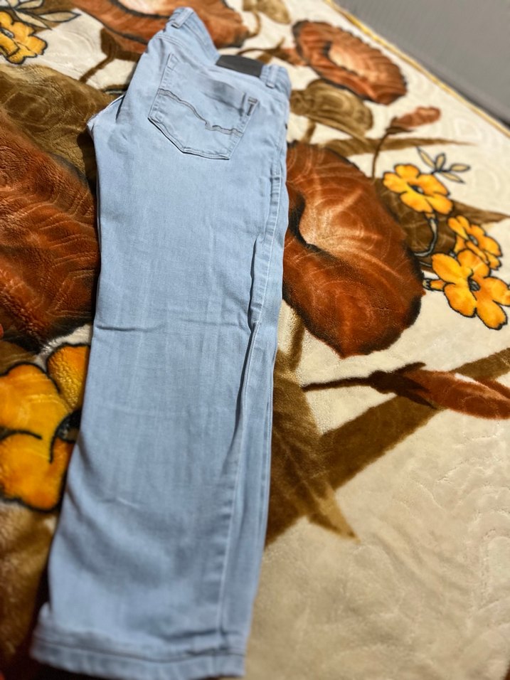 Gri Kadın Bol Kesim Midi Denim Pantolon - Görsel 2