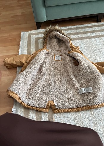 Kürklü Kapüşonlu kızÇocuk Mont - Görsel 2