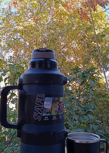 Siyah Büyük Kapasiteli Termos Matara - Görsel 2