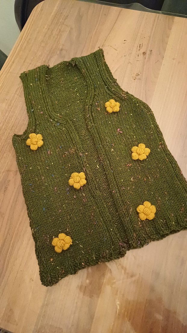 Yeşil Bohem Kız Çocuk Örgü Yelek - Görsel 3