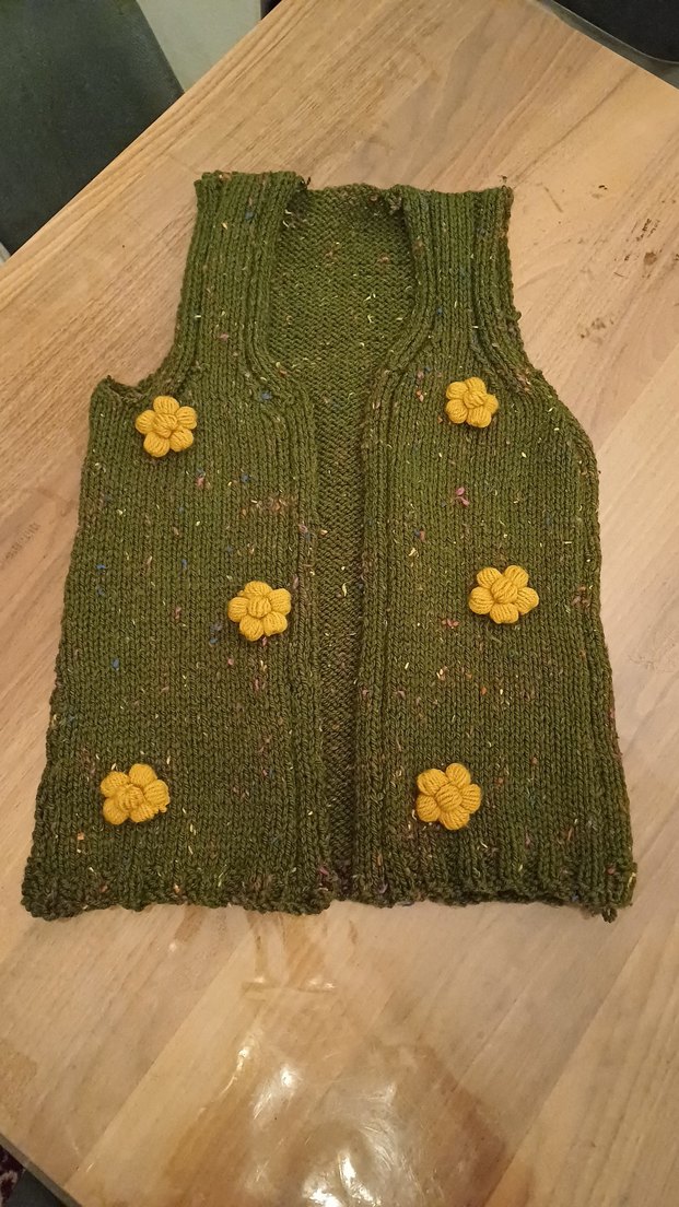 Yeşil Bohem Kız Çocuk Örgü Yelek - Görsel 2