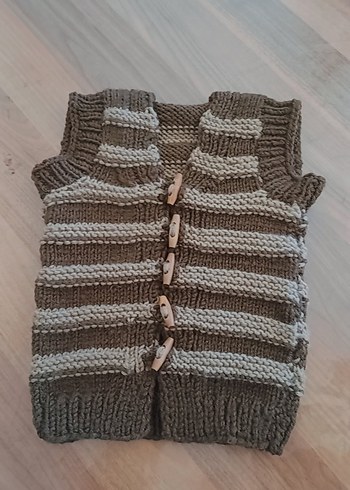 Erkek Çocuk Gri Triko Boğazlı Yelek - Görsel 4