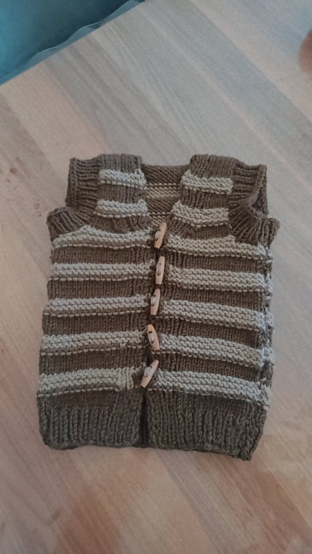 Erkek Çocuk Gri Triko Boğazlı Yelek - Görsel 5