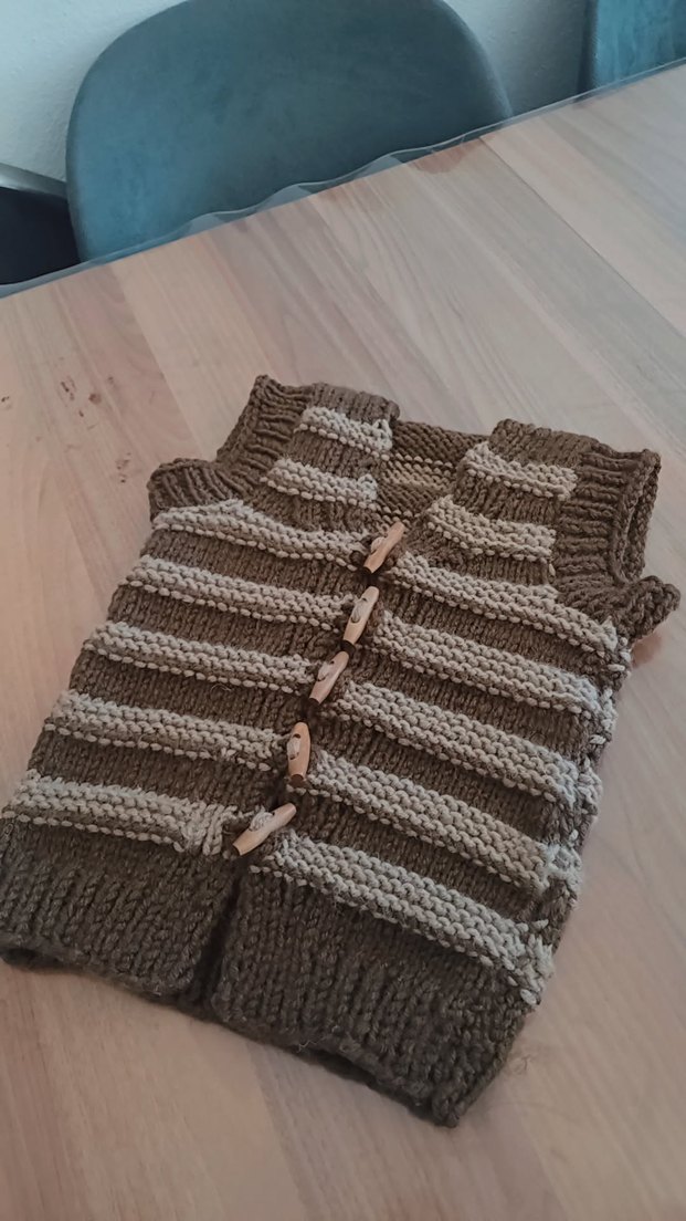 Erkek Çocuk Gri Triko Boğazlı Yelek - Görsel 3