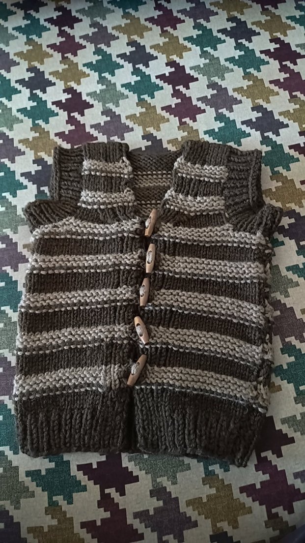 Erkek Çocuk Gri Triko Boğazlı Yelek - Görsel 2