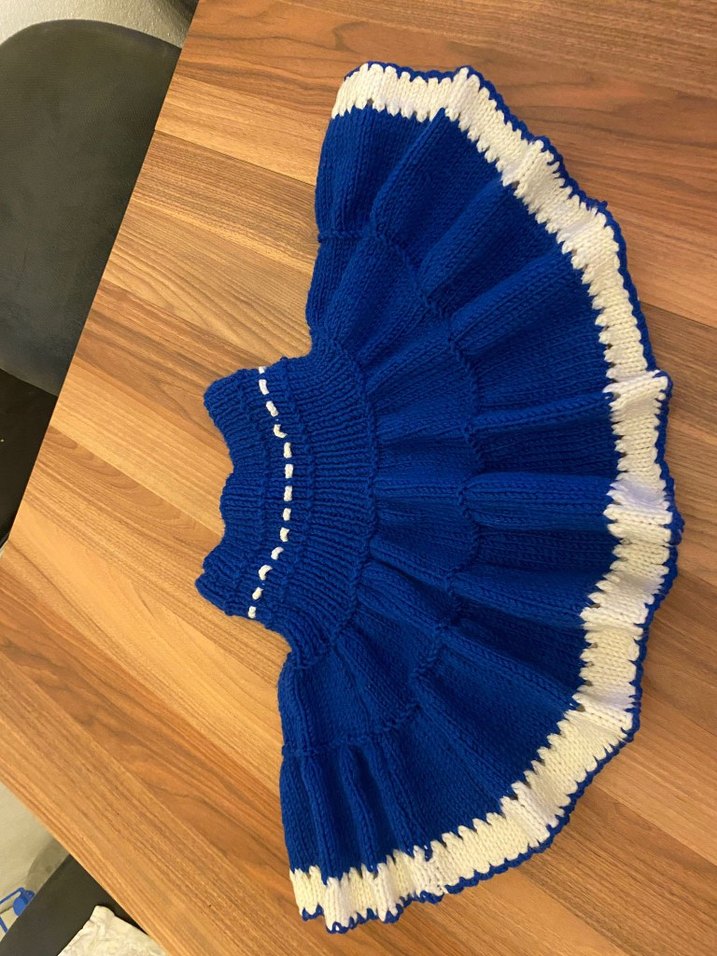 Mavi Fırfırlı Örgü Kız Eteği - Görsel 2