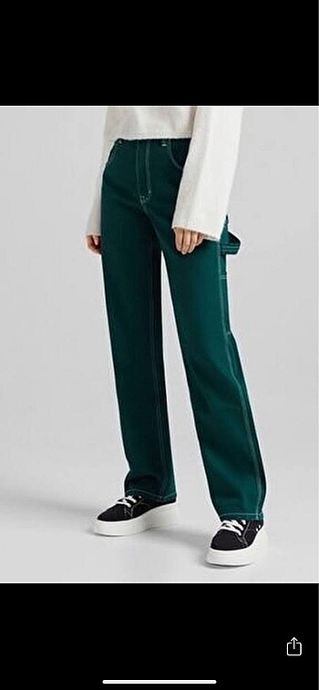 bershka fitilli kontrast pantolon