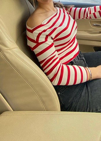 Kırmızı Çizgili Bluz - Görsel 2