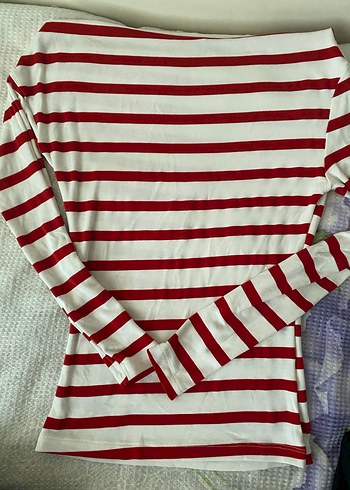 Kırmızı Çizgili Bluz - Görsel 5