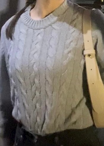 Gri Örgü Kadın Triko Kazak - Görsel 3