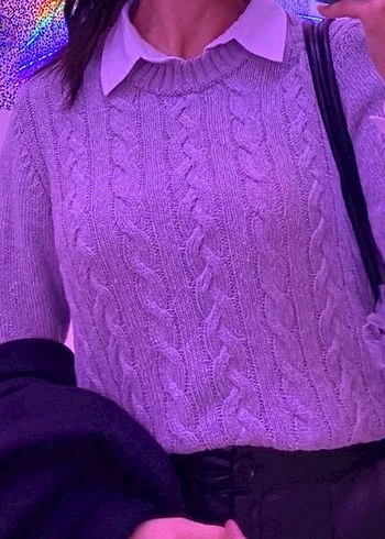 Gri Örgü Kadın Triko Kazak - Görsel 2