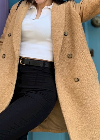 Camel Renkli Midi Kadın Kaban - Görsel 2