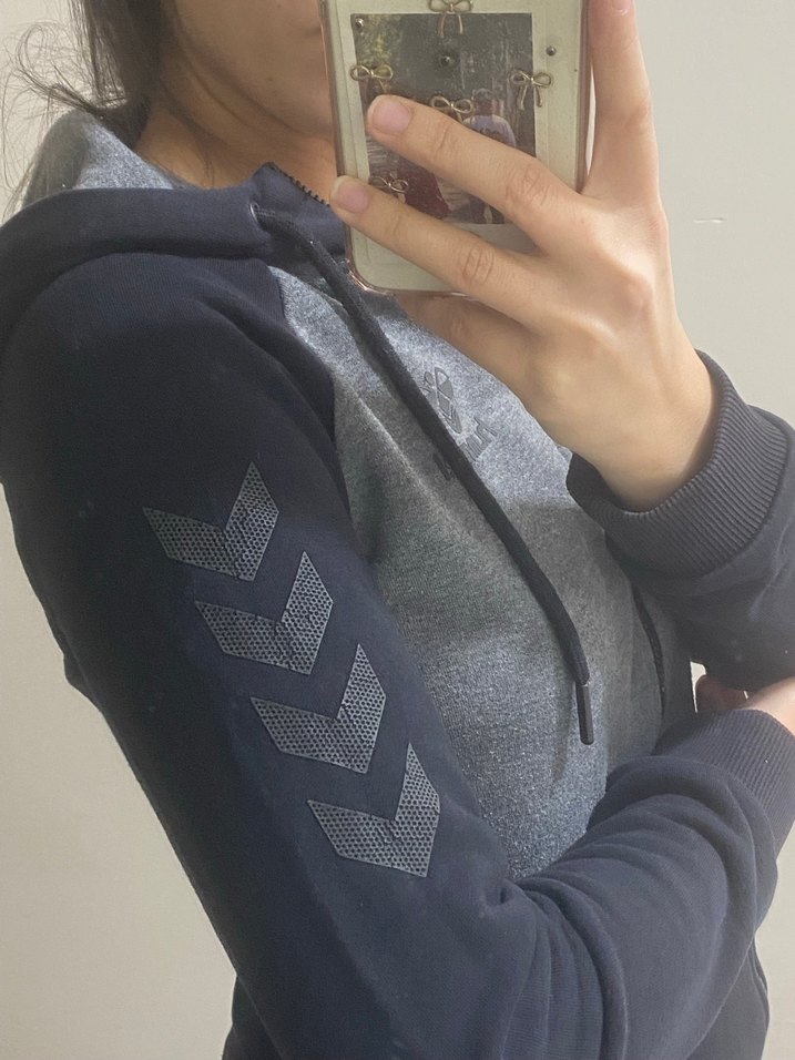 Gri Fermuarlı Atletik Kesim Fermuarlı Sweatshirt - Görsel 5