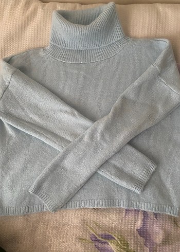 Mavi Boğazlı Kadın Triko - Görsel 2