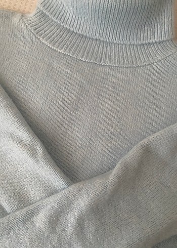 Mavi Boğazlı Kadın Triko - Görsel 3