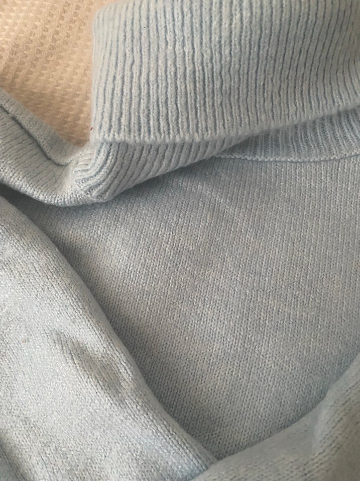 Mavi Boğazlı Kadın Triko - Görsel 4