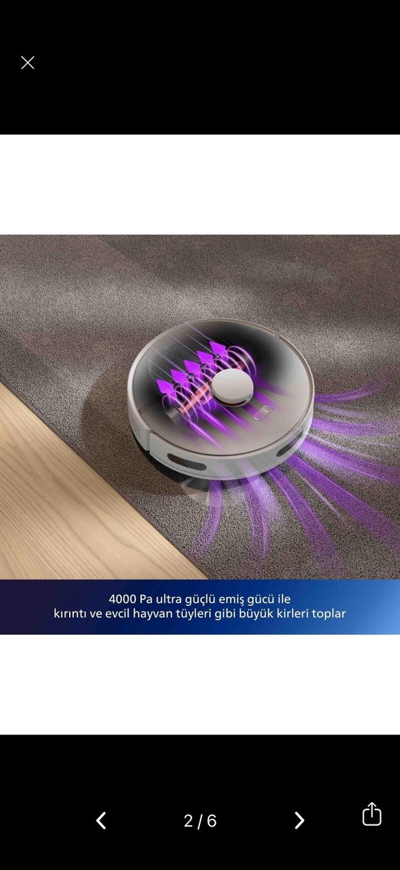 Beyaz Gri Robot Süpürge 230 Dakika Çalışma Süresi - Görsel 4