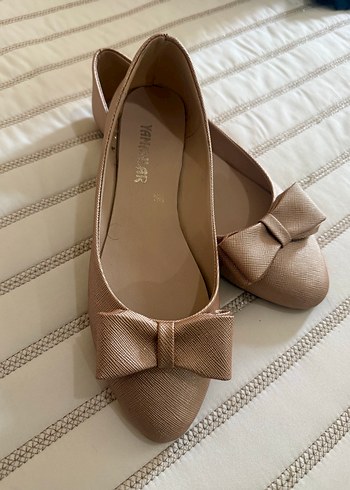 Bej Fiyonklu Kadın Dolgu Topuk Babet - Görsel 2