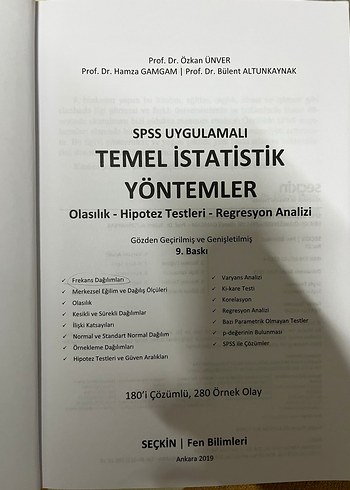 Temel İstatistik Yöntemler - SPSS Uygulamalı Kitap - Görsel 2