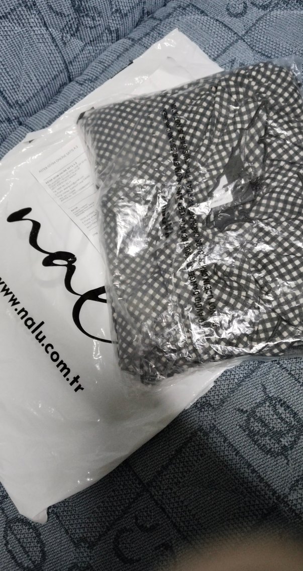 Gri Desenli elbise - Görsel 2