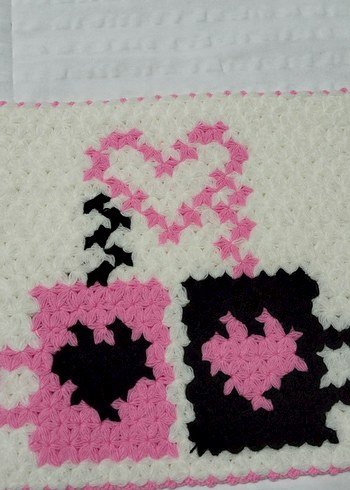 Pembe Detaylı El Örgüsü Banyo Süngeri Çeyizlik lif - Görsel 4