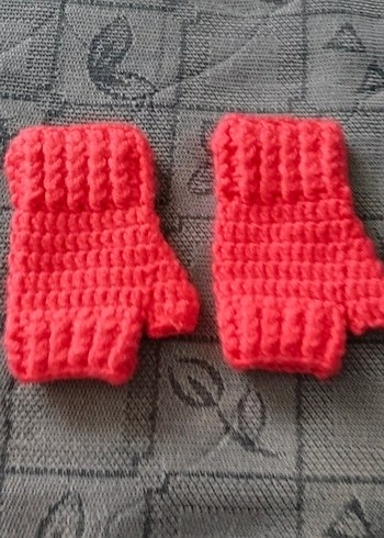 Pembe Örgü Kadın Eldiveni - Görsel 2