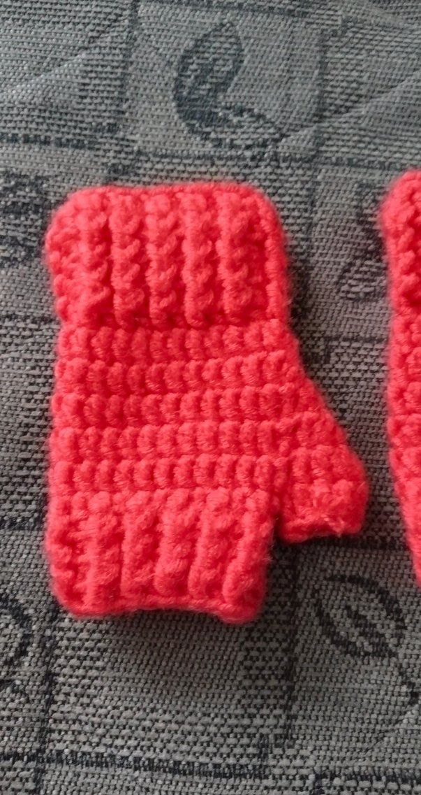 Pembe Örgü Kadın Eldiveni - Görsel 3