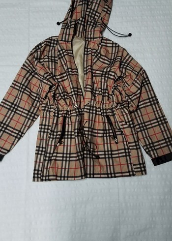 Kahverengi Kapüşonlu Belden Bağlamalı Kadın Yağmurluk - Görsel 2