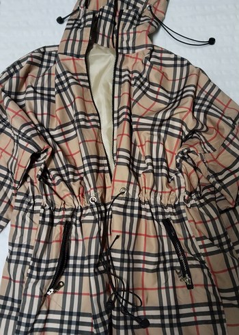 Kahverengi Kapüşonlu Belden Bağlamalı Kadın Yağmurluk - Görsel 4