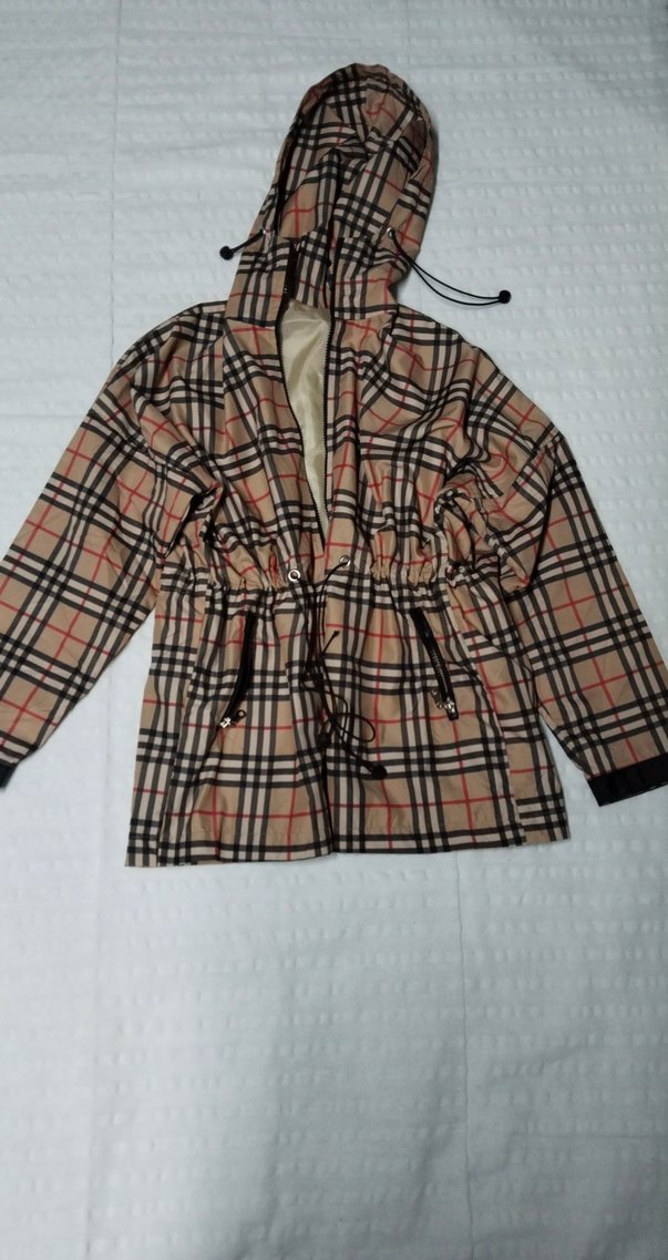 Kahverengi Kapüşonlu Belden Bağlamalı Kadın Yağmurluk - Görsel 2