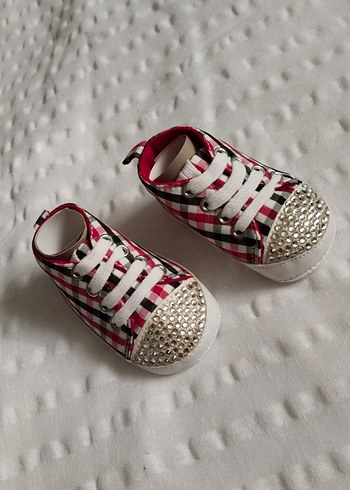 Kız Bebek Ekose Payetli İlk Adım Ayakkabısı - Görsel 2