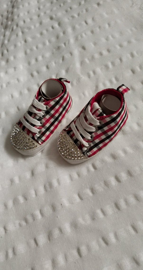 Kız Bebek Ekose Payetli İlk Adım Ayakkabısı - Görsel 3