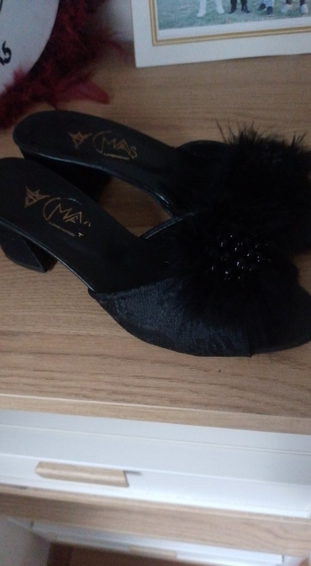 Siyah Yüksek Topuklu Kadın Terlikler - Görsel 3