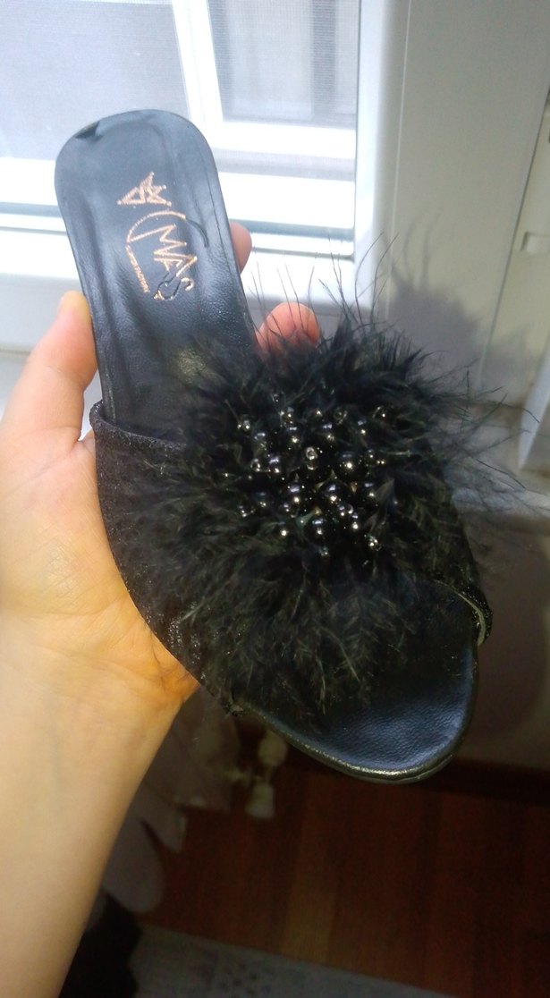 Siyah Yüksek Topuklu Kadın Terlikler - Görsel 5