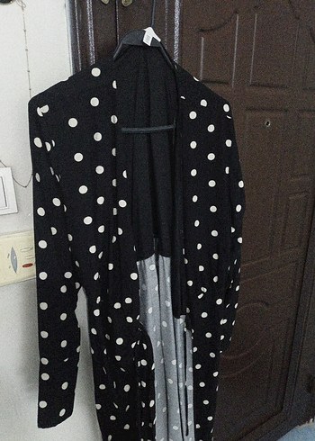 Puantiye Desenli Uzun Kollu midi elbise - Görsel 3