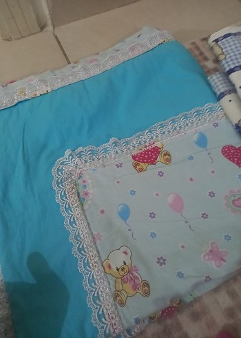 Mavi Ayıcık Desenli Pamuklu Bebek Battaniyesi - Görsel 4