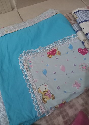 Mavi Ayıcık Desenli Pamuklu Bebek Battaniyesi - Görsel 6