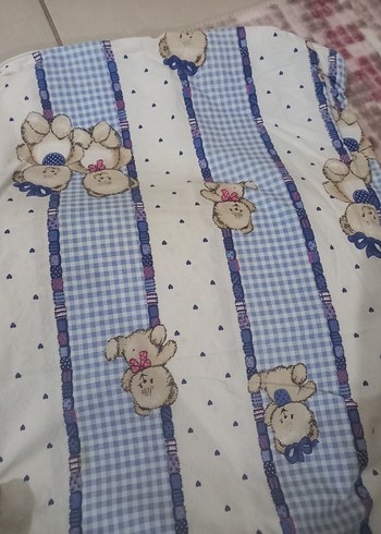 Mavi Ayıcık Desenli Pamuklu Bebek Battaniyesi - Görsel 3