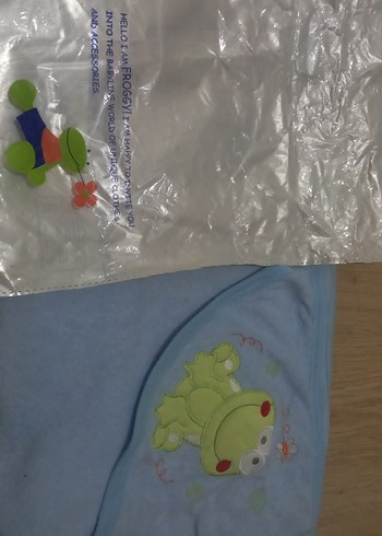 Renkli Nakışlı Mavi Çocuk havlusu - Görsel 2