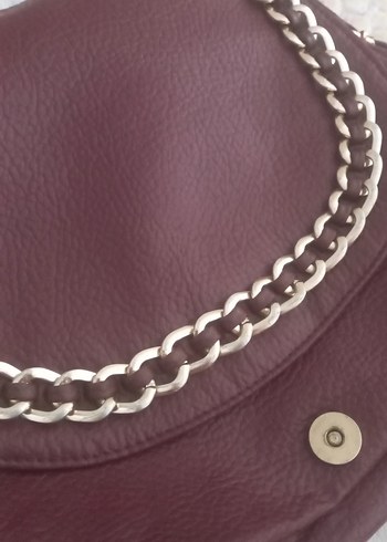 lcw Zincir Detaylı Bordo Deri Kadın Çanta - Görsel 6