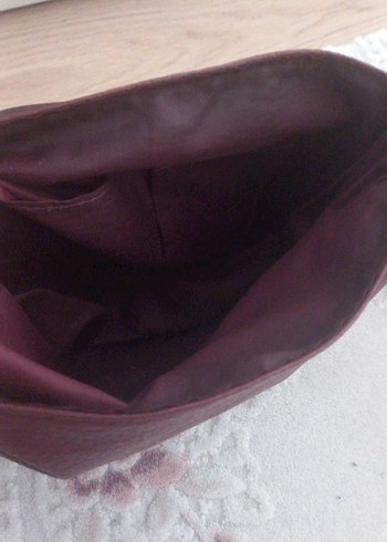 lcw Zincir Detaylı Bordo Deri Kadın Çanta - Görsel 4