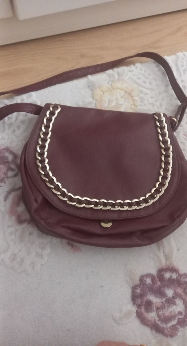 lcw Zincir Detaylı Bordo Deri Kadın Çanta - Görsel 2