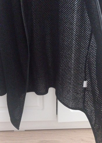 Siyah Örgü Kadın Hırka, Uzun Kollu, Salaş - Görsel 6