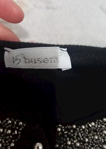 Nakışlı Yakalı Siyah Kadın Kazak - Görsel 6