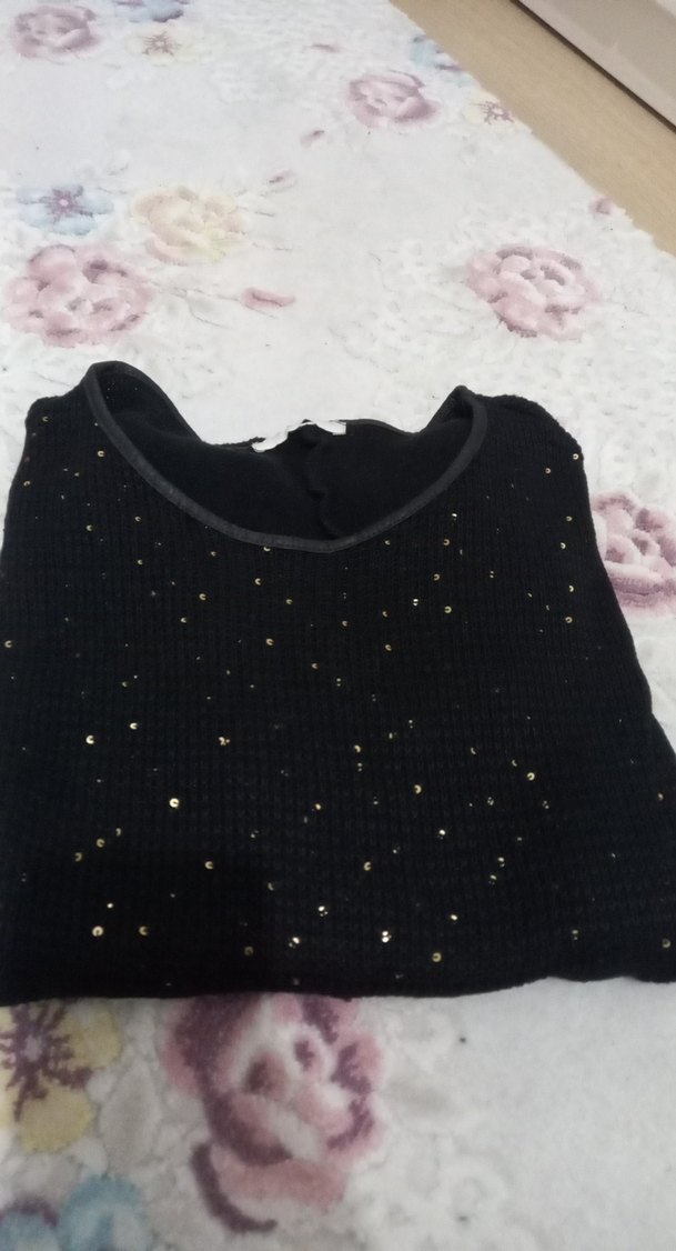 Siyah Örgü Kadın Kazak, Uzun Kollu, Dar Kesim - Görsel 5