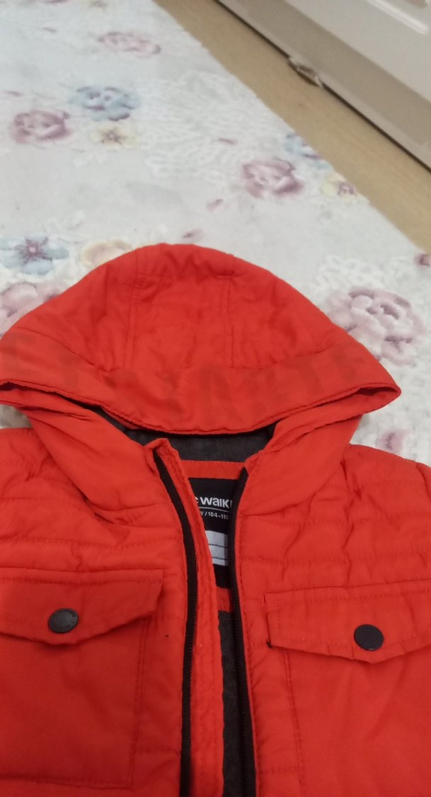 turuncu Erkek Çocuk Kapüşonlu Mont - Görsel 5